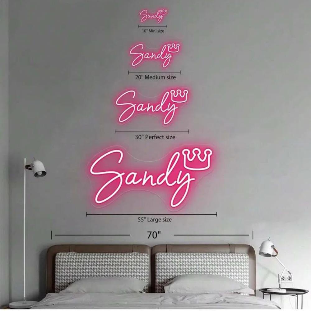 Benutzerdefinierte personalisierte Wanddekoration Fluoreszenzlampenplatte Benutzerdefinierte LED-Namenslampenplatte Kann wiederverwendet werden.