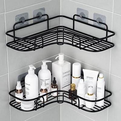 Wandmontiertes Badezimmer-Aufbewahrungsregal - Stanzfreie, platzsparende Lösung für Toilettenartikel und Kosmetika