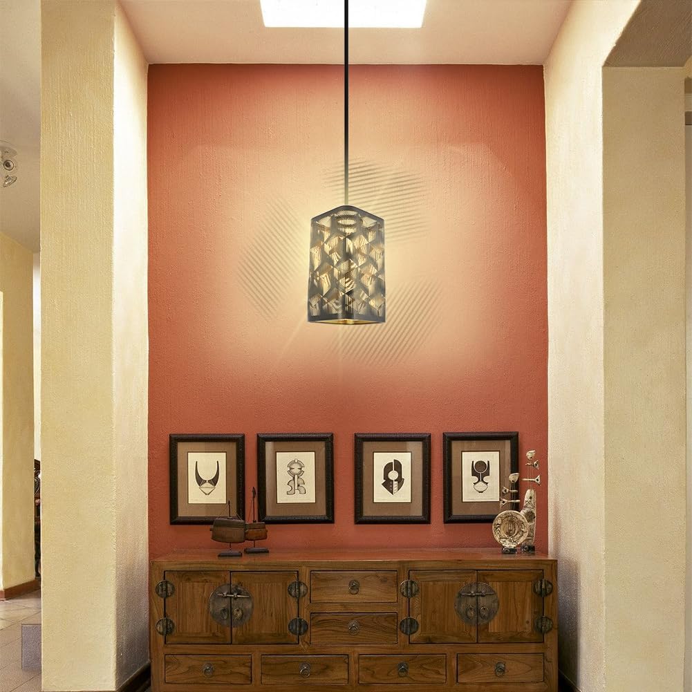 

Маленький абажур, абажур с тенью дерева E27 E26 Кованый железный абажур Процесс травления Современный декоративный полый резной абажур Настольный