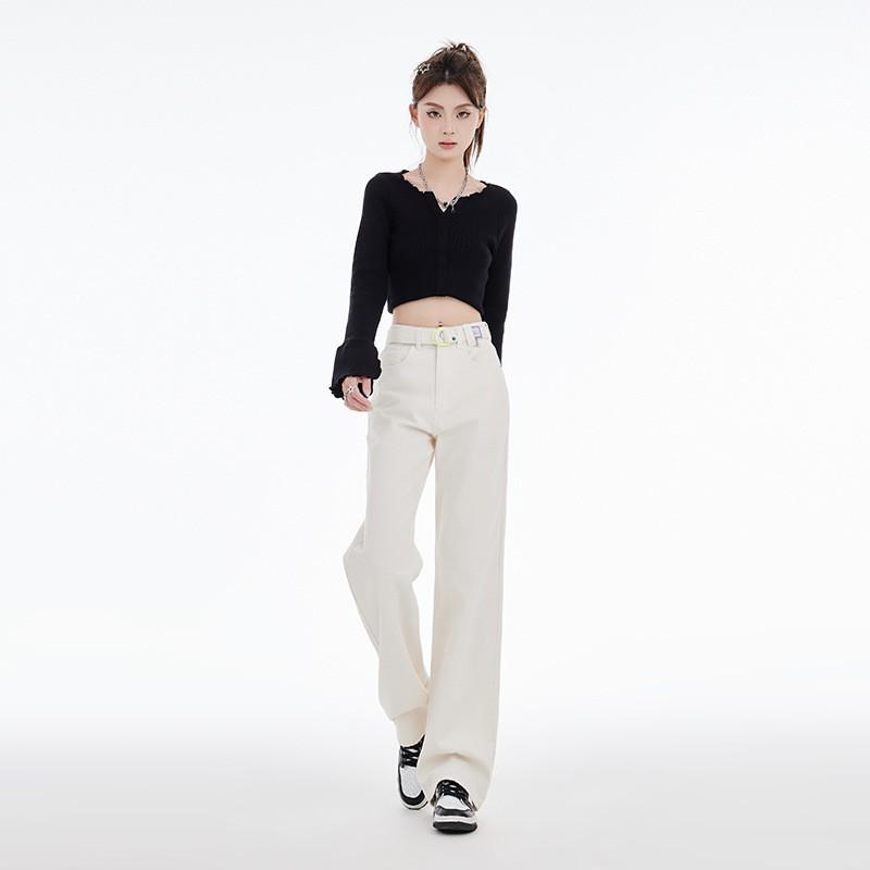 Women s Apricot Drape Straight-Leg Jeans - Spring 2026 Edition Small абрикосовый
