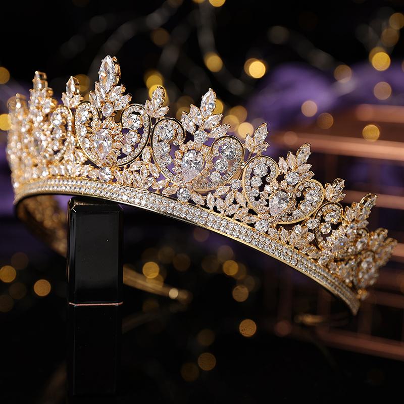 Women Wedding Hair Accessories Hair Comb Bridal Headpieces Pageant Crown Cubic Zircon Tiaras for Bride BC6666