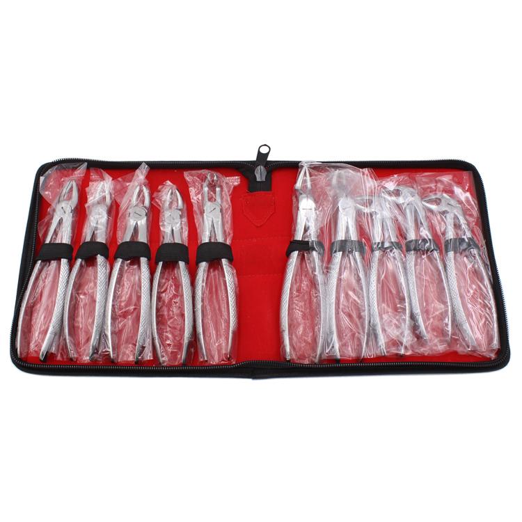 Ensemble d'instruments buccaux, dix pièces, pince d'extraction dentaire en acier inoxydable pour adulte