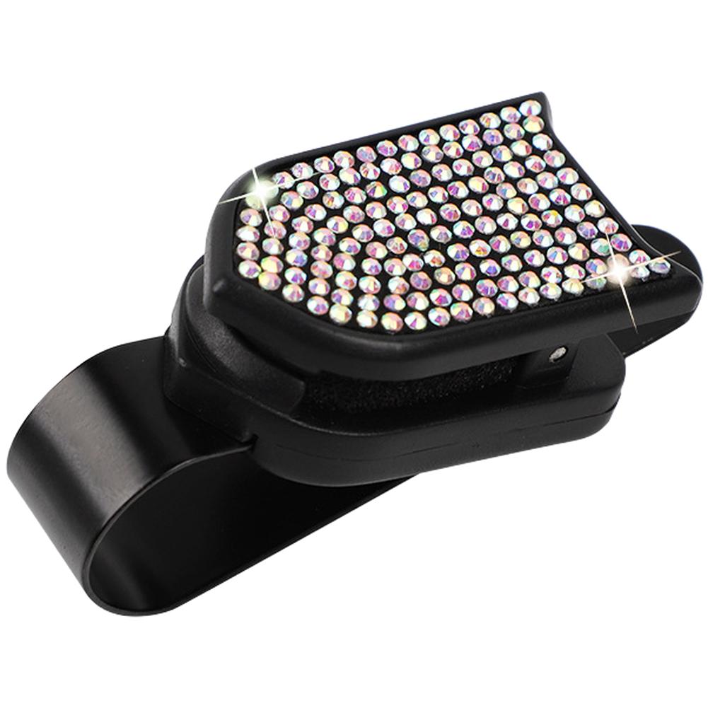 Car Sun Visor Organizer with Rhinestone Detail and Firm Grip for Eyewear and Card Storage Suitable for Most Vehicles