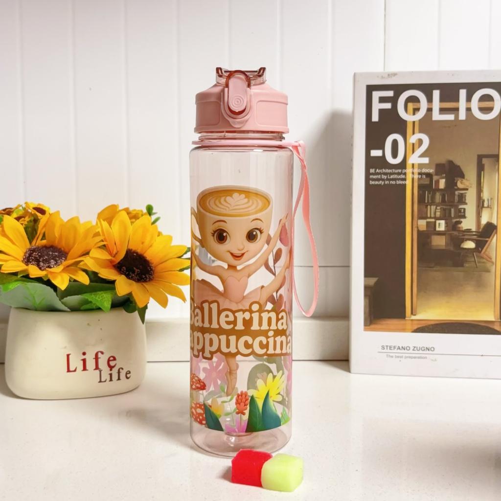 750ML Italienische Brainrot Wasserflasche Outdoor Trinken Cartoon Sportbecher Tung Tung Tung Sahur Tralalero Tralala Weihnachtsgeschenk