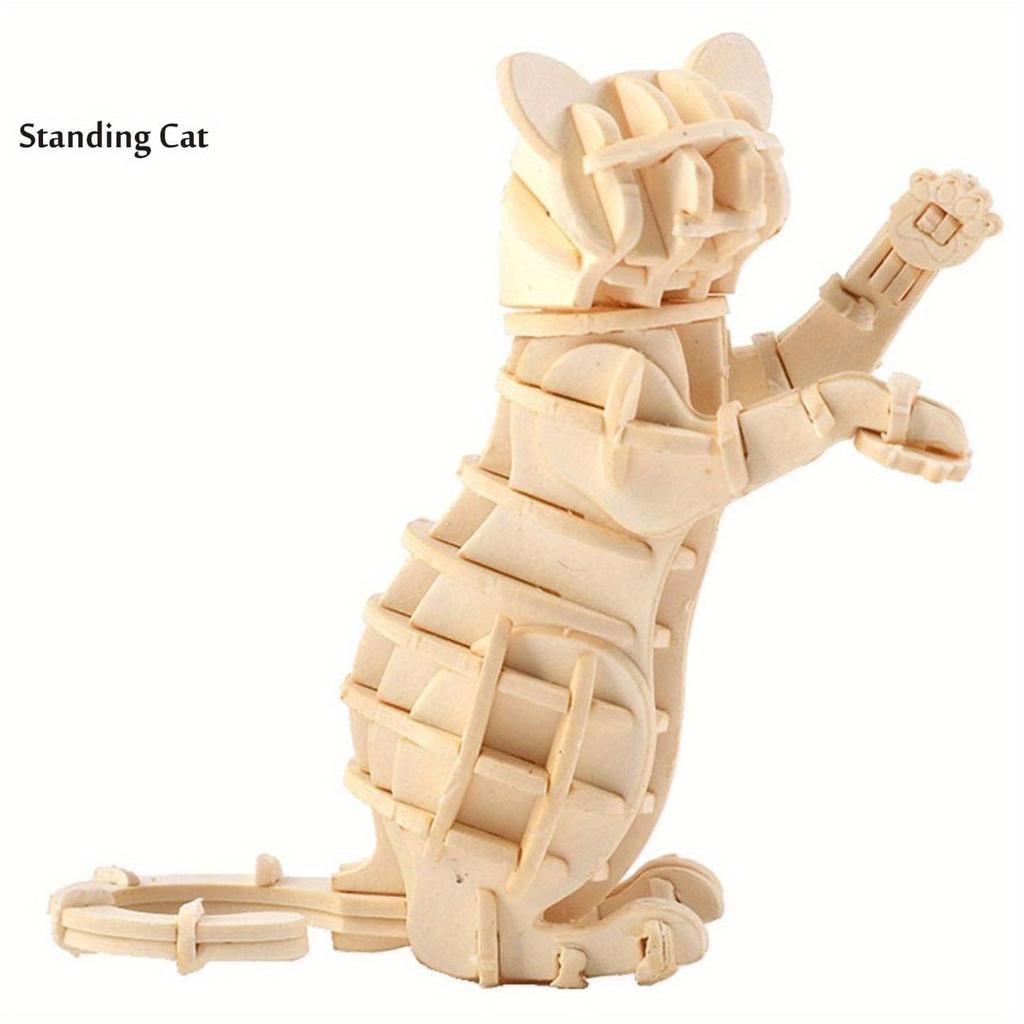 3D Animal Puzzle Model Assembly Toy Educational Ocean Biology DIY Wooden Craft Unfinished Hobby Puzzle Toy