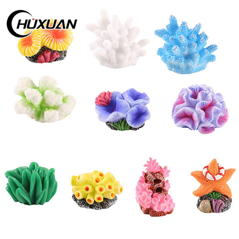 Artificial Coral Fish Tank Ornaments Simulation Starfish Resin Reef Rock Landscape Making Aquarium Decor Craft Desktop Adornment