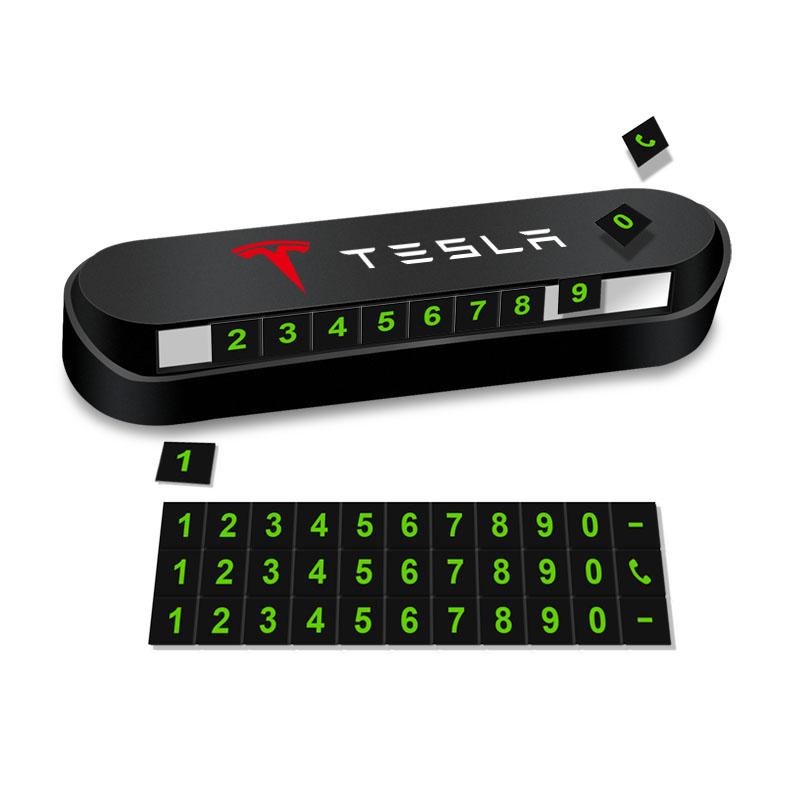 1Pcs Car Temporary Parking Card Plate Badge Car Styling For Tesla Model 3 Model S Model X Model Y Roadster