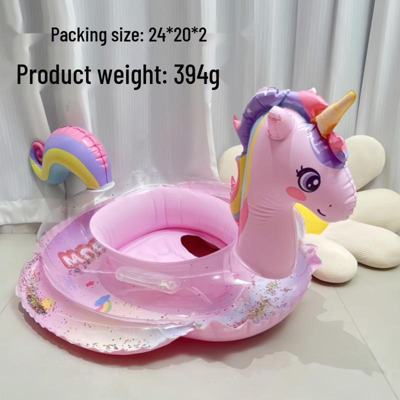 Large Toddler Boat-Themed Swimming Ring with Canopy & Steering Wheel