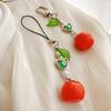 Unique Handmade Tomato Keychain Charm Pendant with Leaf Detail Portable Accessory for Girls Bag Decoration Daily Use