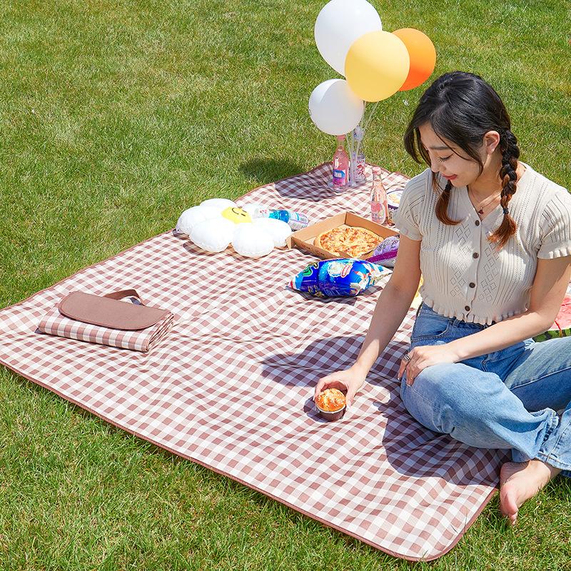 Thickened Waterproof Picnic Pad Friends Gathering Moisture Proof Floor Mat Outdoor Camping Beach Grassland Activity Mat Handheld for Easy Carrying