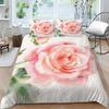 3D Classic Luxury Bedding Full Size Vintage Flower Bedspread Set Microfiber Fabric with Zipper Washable Soft Home Decoration