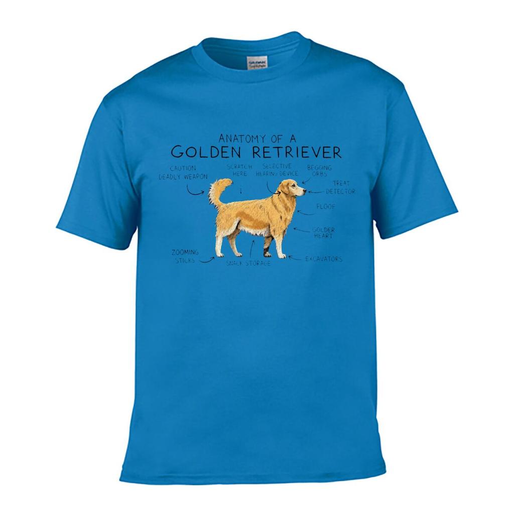 Anatomy Of A Golden Retriever Funny Dog Diagram Unisex Summer Washed Tee Loose Distressed Top