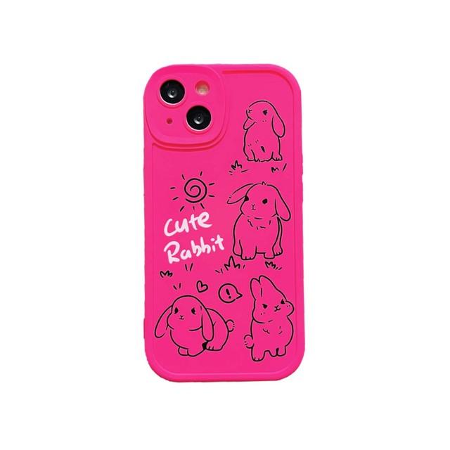 

Противоударный мягкий силиконовый чехол с милым кроликом Love Line для пары, с рисунком кролика для Iphone Xr Xsmax X 13 12 Promax 11 14 Pro Max For iphone 13