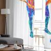 Young Woman Plays Squash Sheer Curtains for Living Room Transparent Tulle Window Curtain Bedroom Kitchen Home Decor Veil Drapes