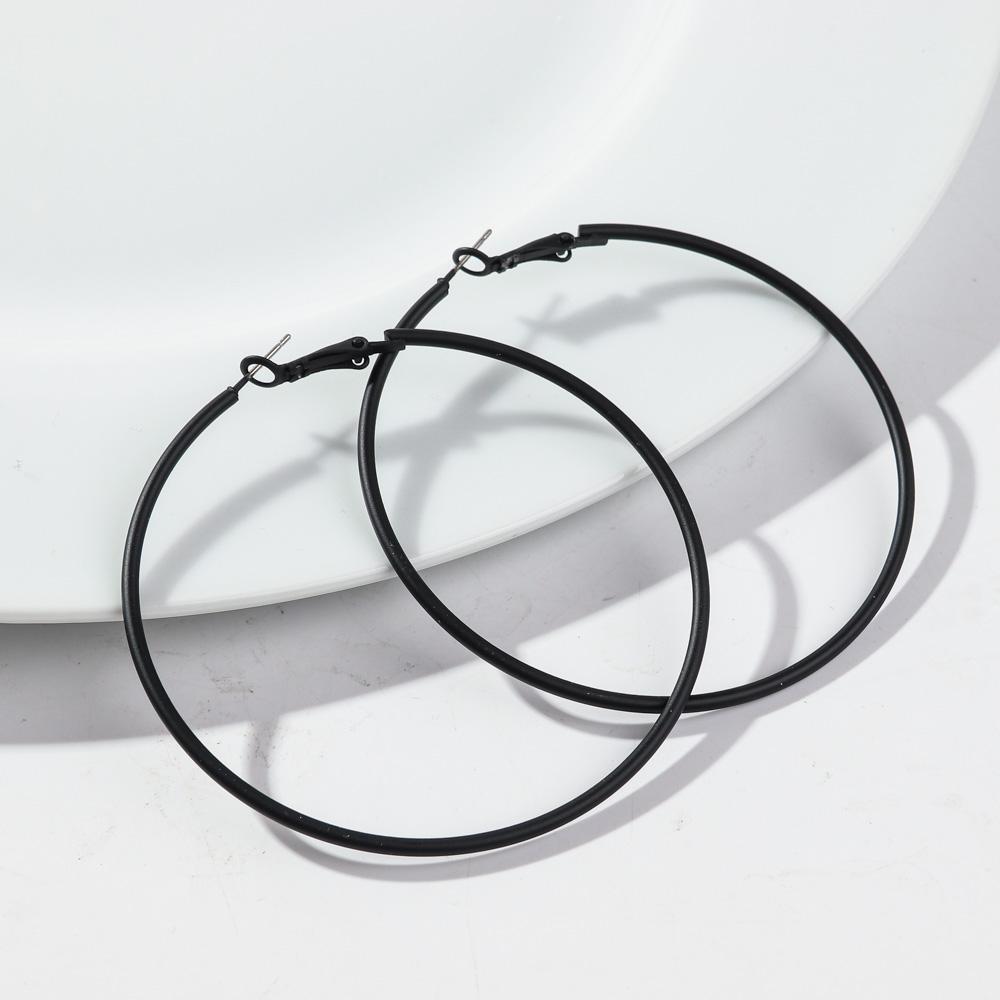 

Retro Big Neon Colorful Round Hoop Earrings Exaggerated Large Circle Metal Earring Huggies for Women Girls Party Jewelry Gifts чорний