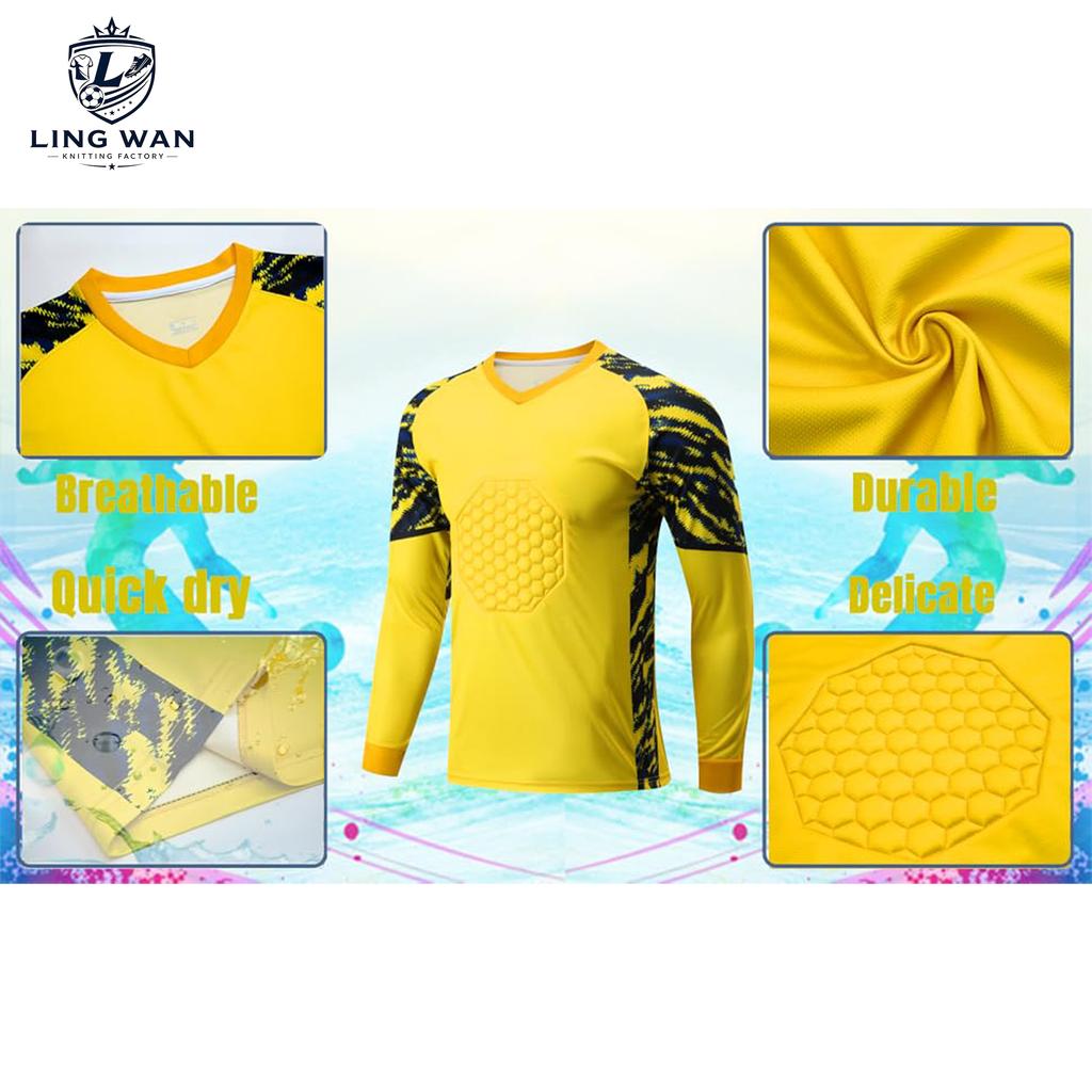 Custom Padded Goalie Jersey Soccer Goalie Shirt Personalized Goalkeeper Uniform Goalkeeper Kit for Kids Boys Youth Adults