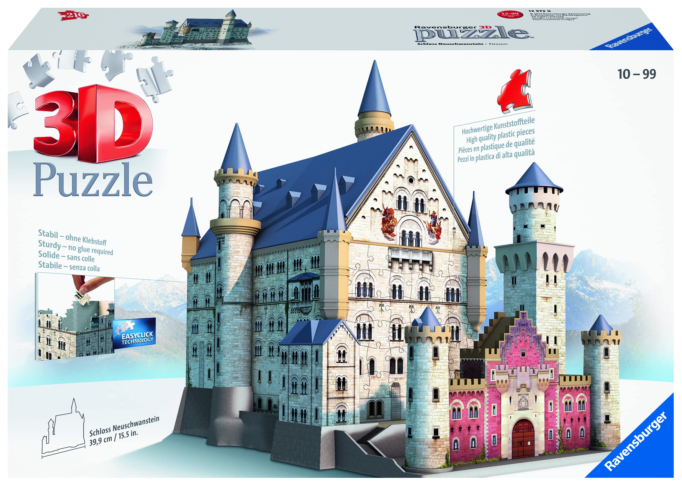 

Ravensburger Ravensburger 3D Puzzle 216 Piece Neuschwanstein Castle 12573 9