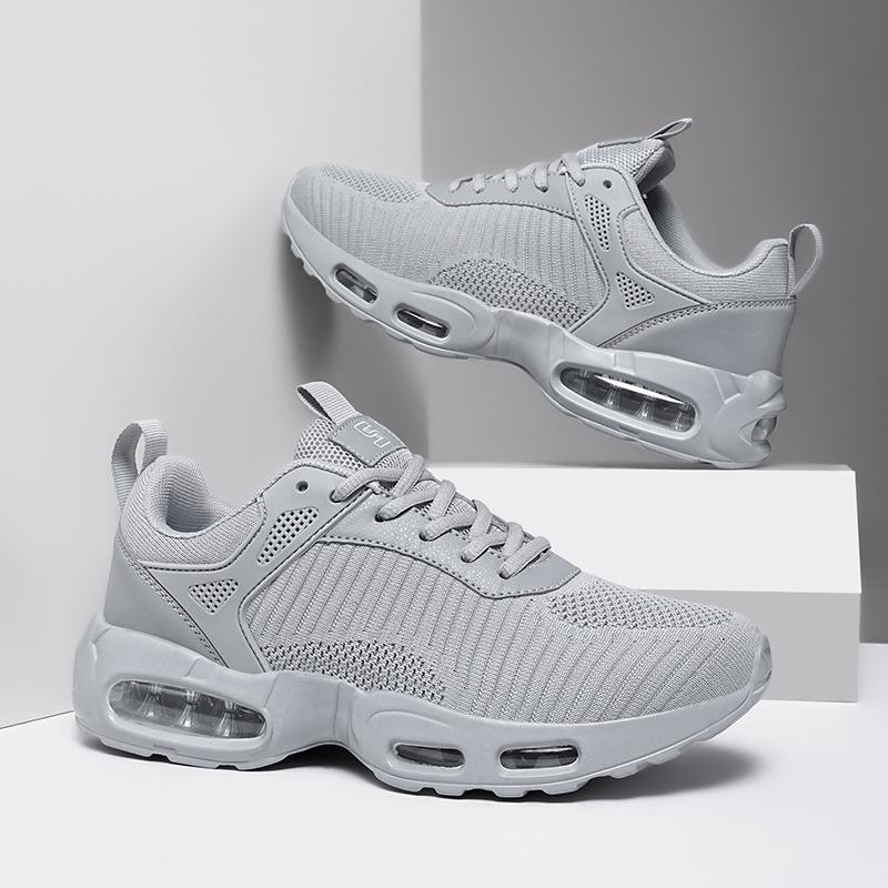 22 lässige Luftpolster-Sportschuhe mit gewebtem Obermaterial für Frühling und Herbst, bequem, atmungsaktiv, Laufschuhe, leicht und verschleißfest