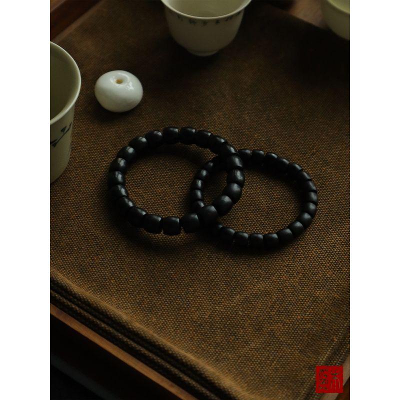 

Мумиан Ночной Пейзаж Натуральное Черное Дерево Прямой Срез Бочонок Бусины Браслет Seiko Высокая Плотность Бусины Будды Браслет Украшение Evening black female 7*8mm