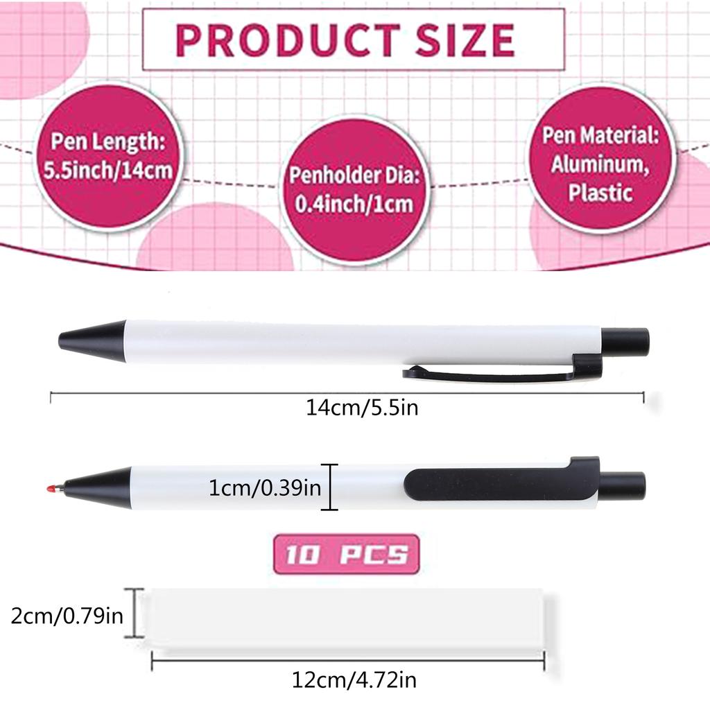 Einziehbarer Kugelschreiber mit Schrumpffolien für Wärmeübertragungssublimationsstifte Blanko Wärmeübertragungskugelschreiber