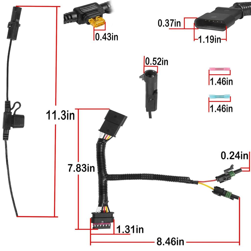 97109-0925 Daytime Running Light DRL Adapter Wiring Harness for Jeep Wrangler JL & Gladiator JT