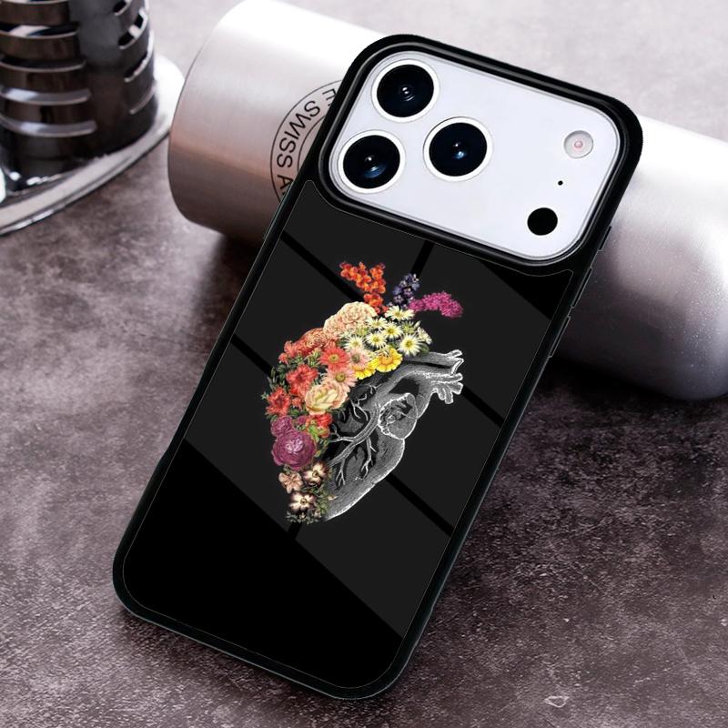 Human Heart Anatomy Phone Case for iPhone 17 16 15 Pro Max Air 14 13 12 11 Plus Shockproof Cover