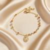 Luxury Retro Virgin Mary Tri-color Bead Cross Bracelet for Women,  Adjustable Chain Jesus Pendant Bracelet, Religious Jewelry