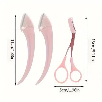 Set de Recortador de Cejas, Maquinilla de Afeitar Curva para Cejas, Tijeras para Cejas con Peine, Herramientas de Belleza Convenientes y Fáciles para Principiantes