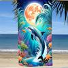 Übergroßes Delfin Strandtuch Mikrofaser, Extra Groß Ganzkörper Wickeltuch Schnell Trocknend Sandfreies Handtuch, XL Tropischer Meeresurlaub Geschenk