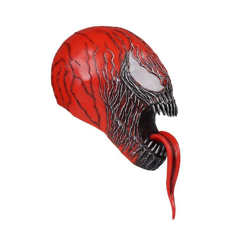 All Red Venom Spider-man Cosplay Mask For Adults Comfortable Latex Headgear