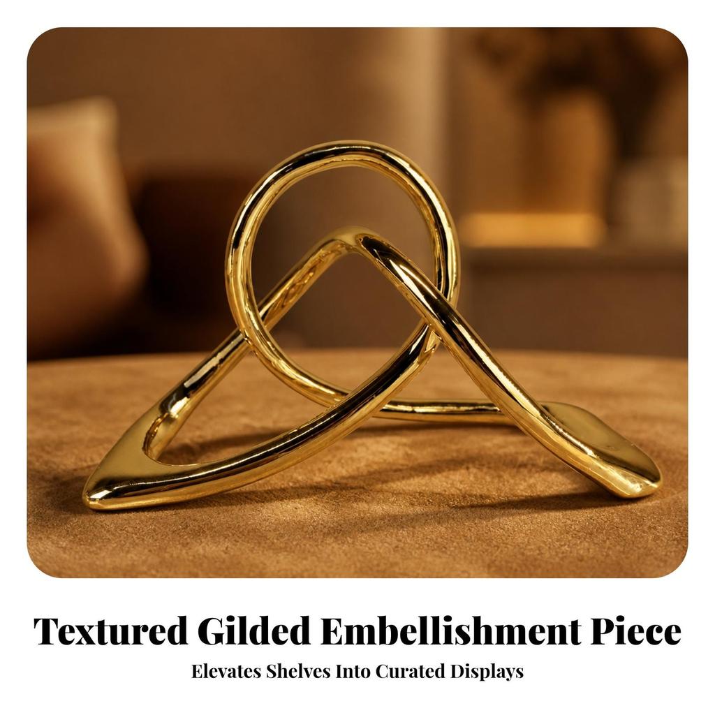 Geometric Knot Sculpture Modern Tabletop Statue Artistic for Office, Minimalists