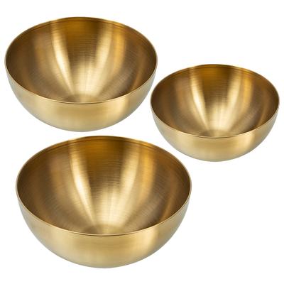 Home Rührschüssel Salat Lebensmittelbehälter Aufbewahrungsorganisator Goldene Edelstahlschüsseln