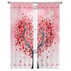 Valentinstag Liebe Baum Tüll Vorhänge für Wohnzimmer Sheer Vorhang für Schlafzimmer Küche Jalousien Voile Vorhänge