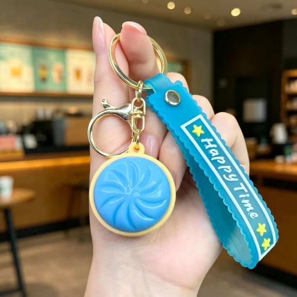 3D Flashing Baozi Key Ring LED Flashing Squeeze Toy Fidget Toy Steamed Bun Key Chain Car Keys