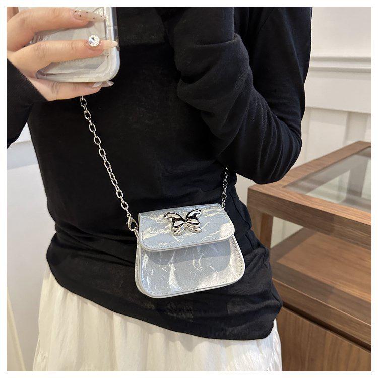 Bolsa Transversal Feminina Textura de Laço Moda 2025 - Cor Sólida, Pequena Bolsa de Ombro Quadrada Tendência