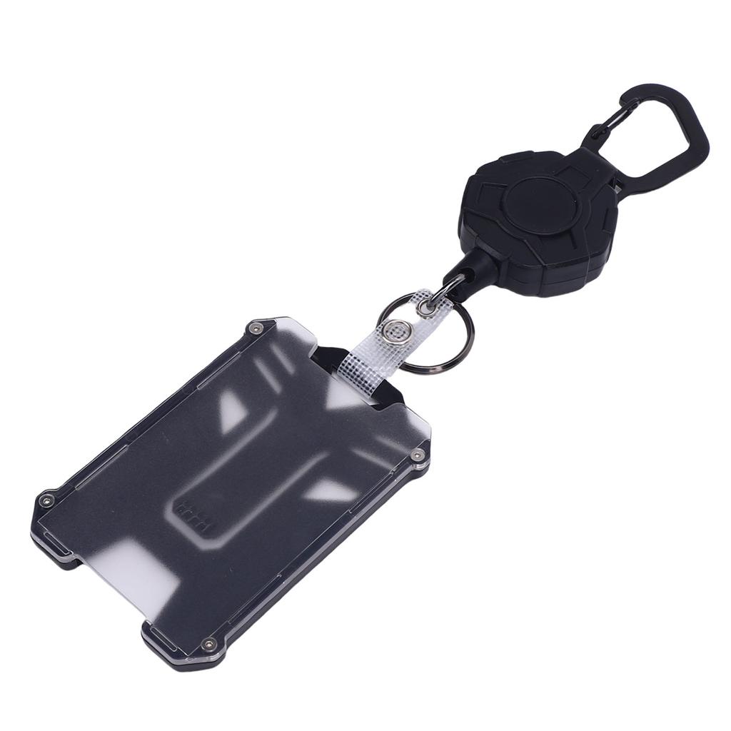 2 Pack Retractable Keychain Carabiner Badge Holder Steel Cord Anti Loss ID Card Holder Badge Reel