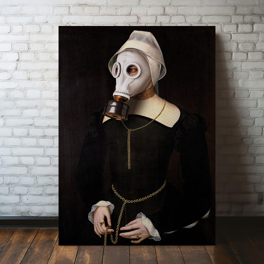 Obraz na płótnie portret maska gazowa