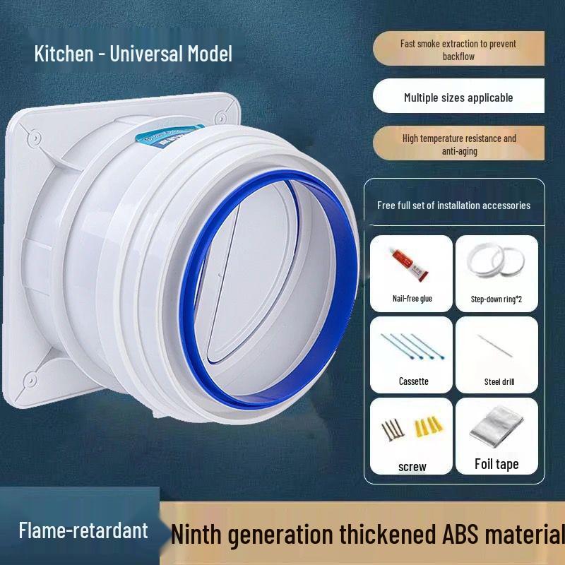 Kitchen Range Hood Flue Check Valve - Smoke Prevention and Pipe Protection