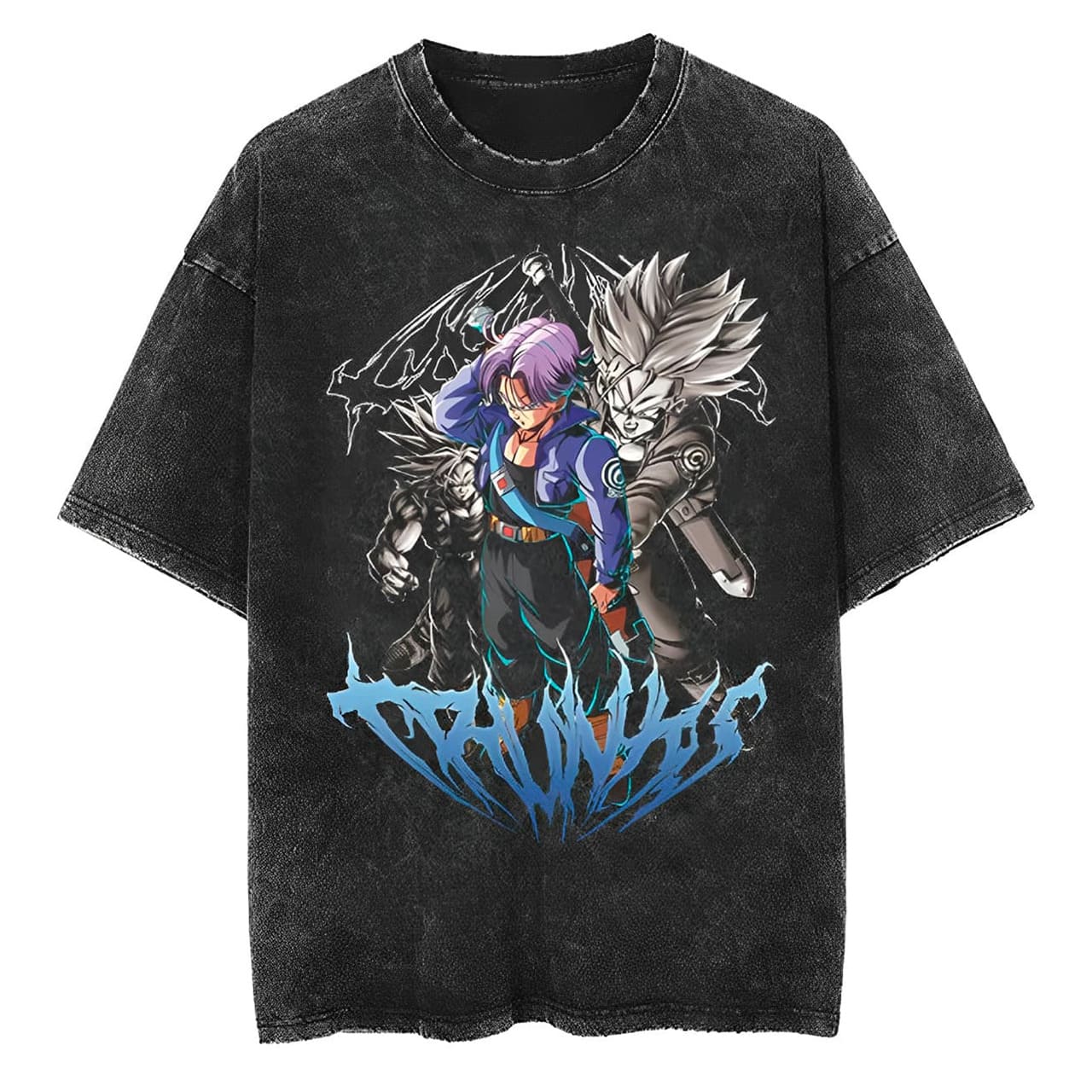 

Future Trunks T Shirt Dragon Ball Z Anime Men Vintage Acid Wash Cotton Streetwear Sword Warrior Graphic Tees L
