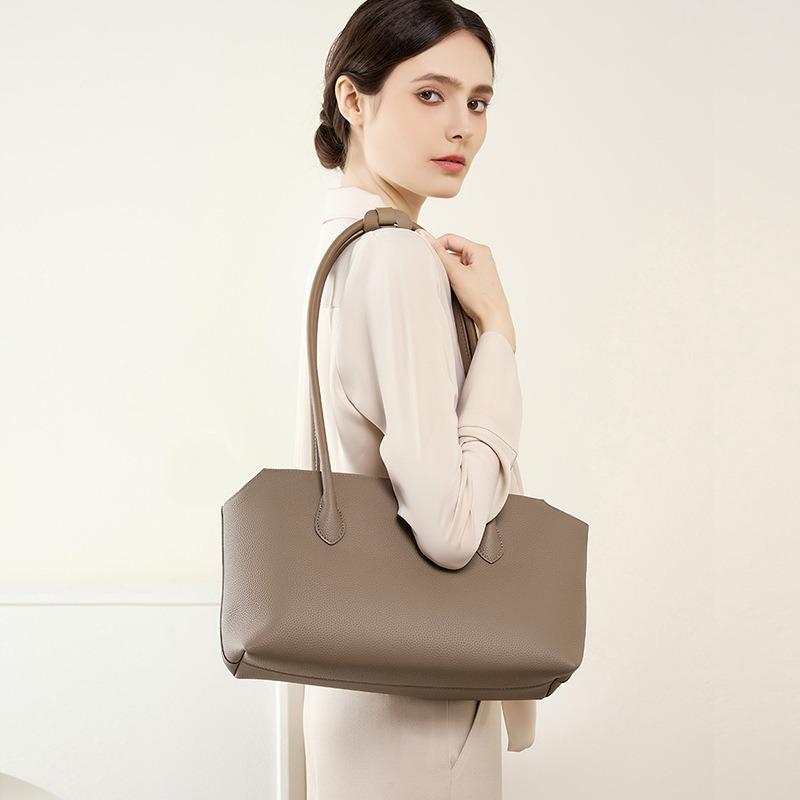Niche minimalist new high-end leather women's bag tote bag cowhide underarm bag shoulder bag commuter bag