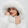 Only Women's Heart Quilted Hooded Down Jacket with Fox Fur Trim