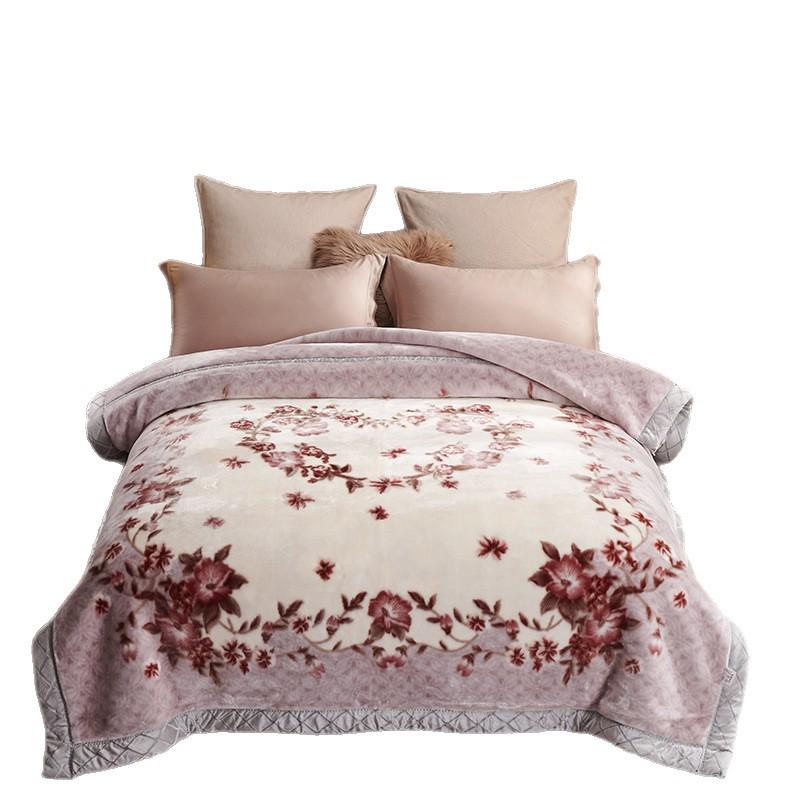 Raschel Plush Thickened Autumn/Winter Blanket - Warm Coral Fleece Quilt for Dorms & Beds