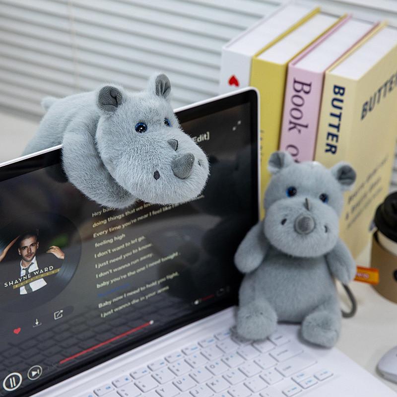 Rhino Toy Plush Soft Short Children Collectors Decoration Festival Doll Gift