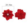 10Pcs Handmade Small Satin Flowers Fabric Rhinestone Flower Appliques For Sewing Craft Wedding Decorations 2.8cm