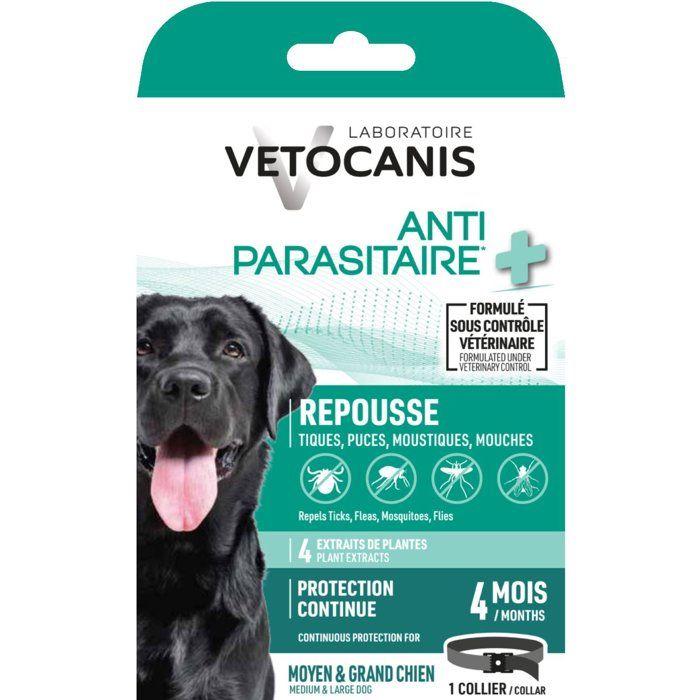 Collier antiparasitaire - VETOCANIS - Moyen et grand chien - 75 cm - Anti-puces - Anti-tiques