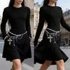 2000s Gothic Waist Belt Multi Layered Chain Pearls Chain Crosses Design For Edgy Outfits