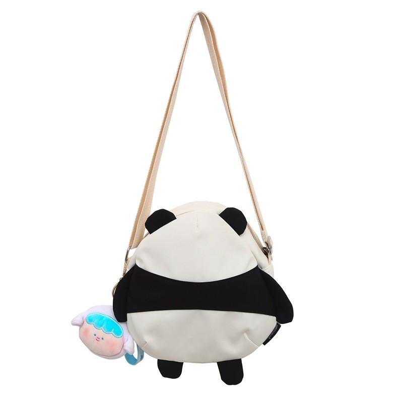 Cute Panda Mini Shoulder Bag With Cartoon Design And Zipper Closure For Daily Use