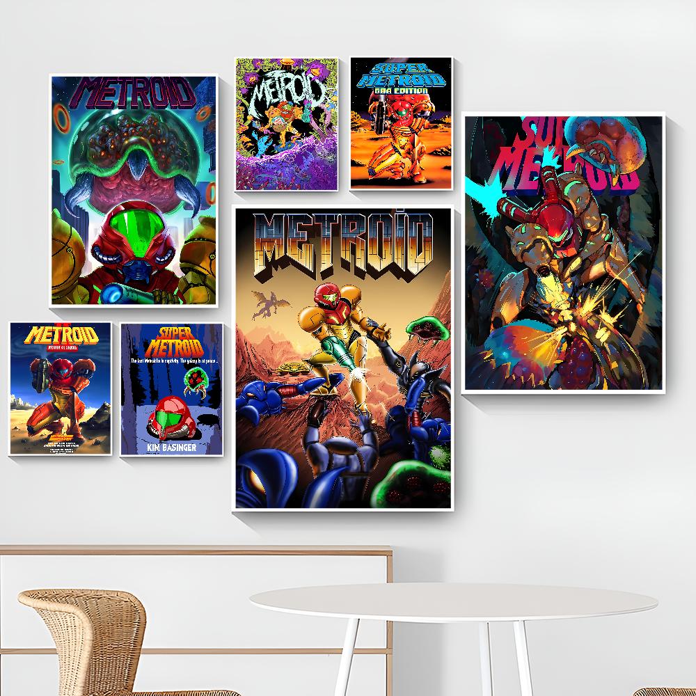 Game M-METROID Classic Vintage Posters Vintage Room Home Bar Cafe Decor Nordic Home Decor