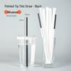 ZISIZ Disposable Black Pointed Coffee Stirring Straws