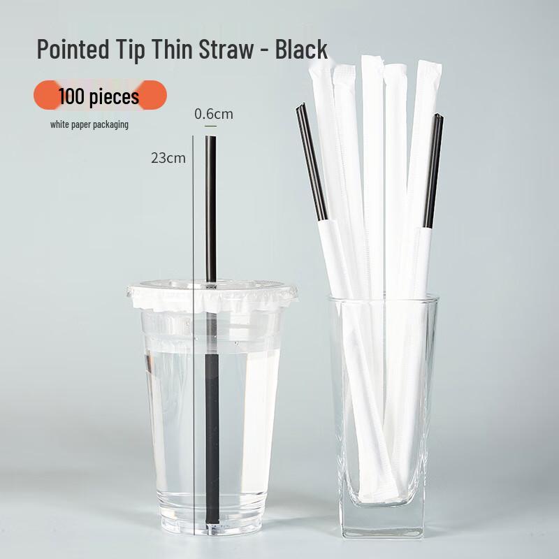 

ZISIZ Disposable Black Pointed Coffee Stirring Straws